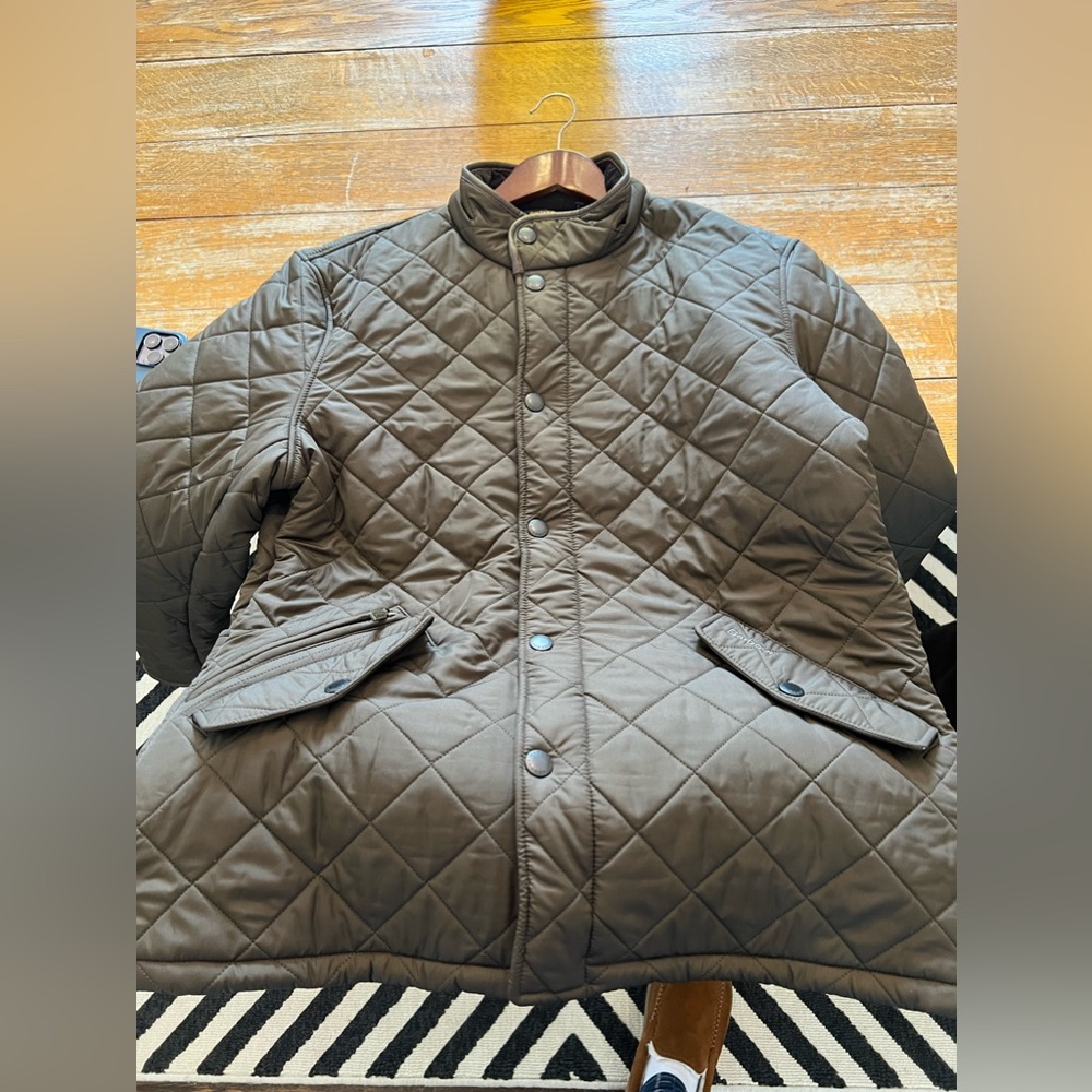 Barbour Powell Quilted Jacket, Men’s L, Olive, NWOT